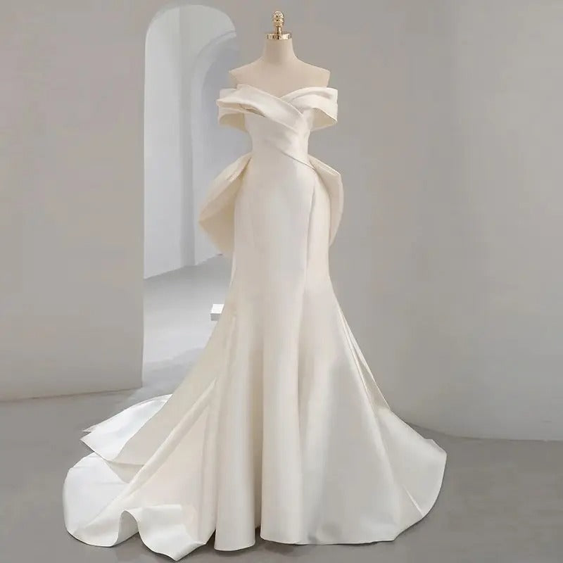 The Lumière Satin Fishtail Gown