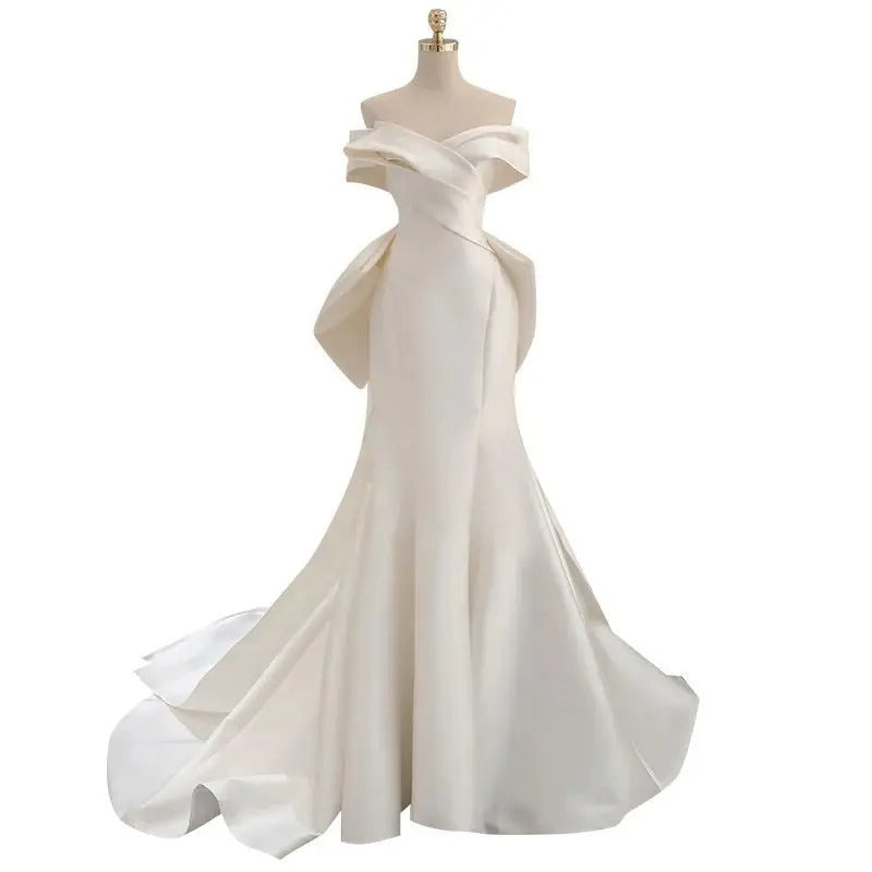 The Lumière Satin Fishtail Gown